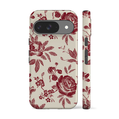 Jouy Maroon Flowers Phone Case