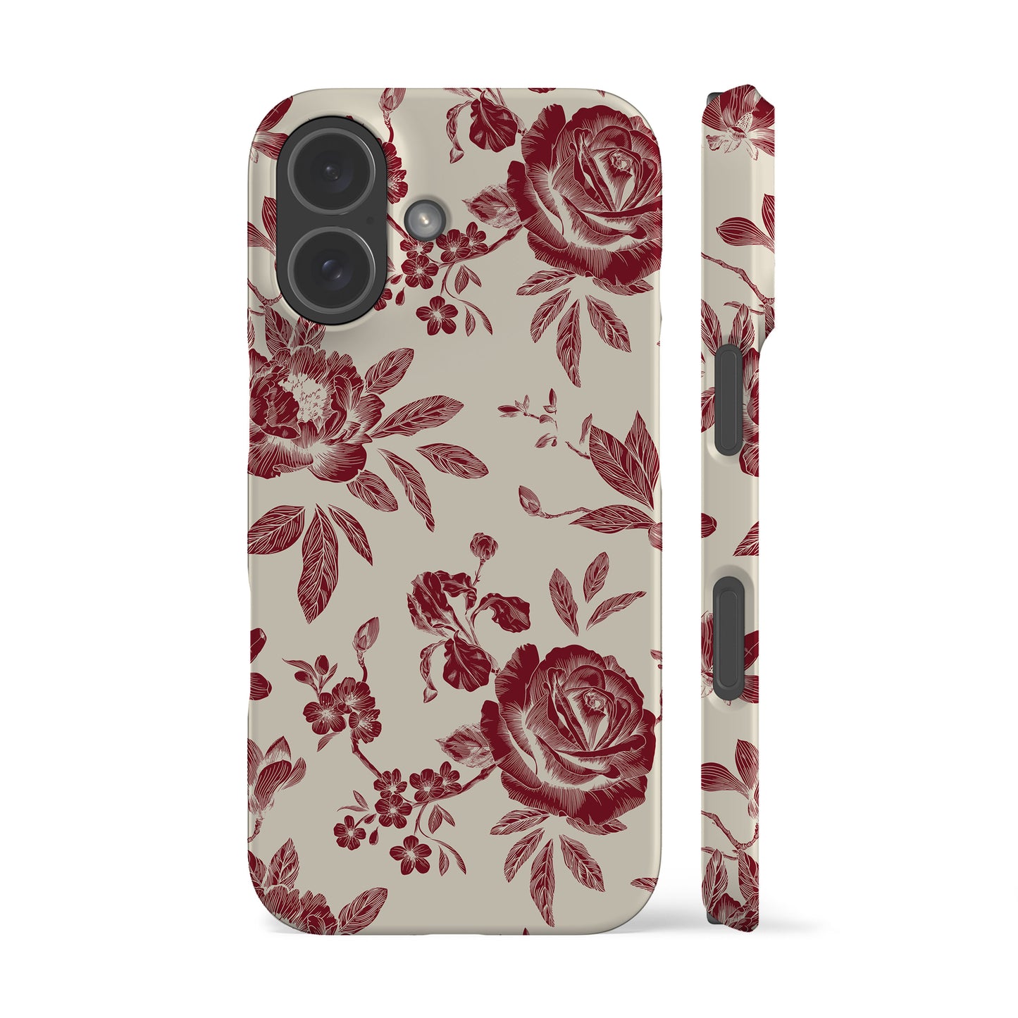Jouy Maroon Flowers Phone Case