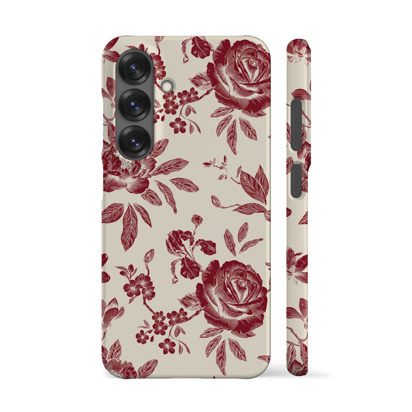 Jouy Maroon Flowers Phone Case