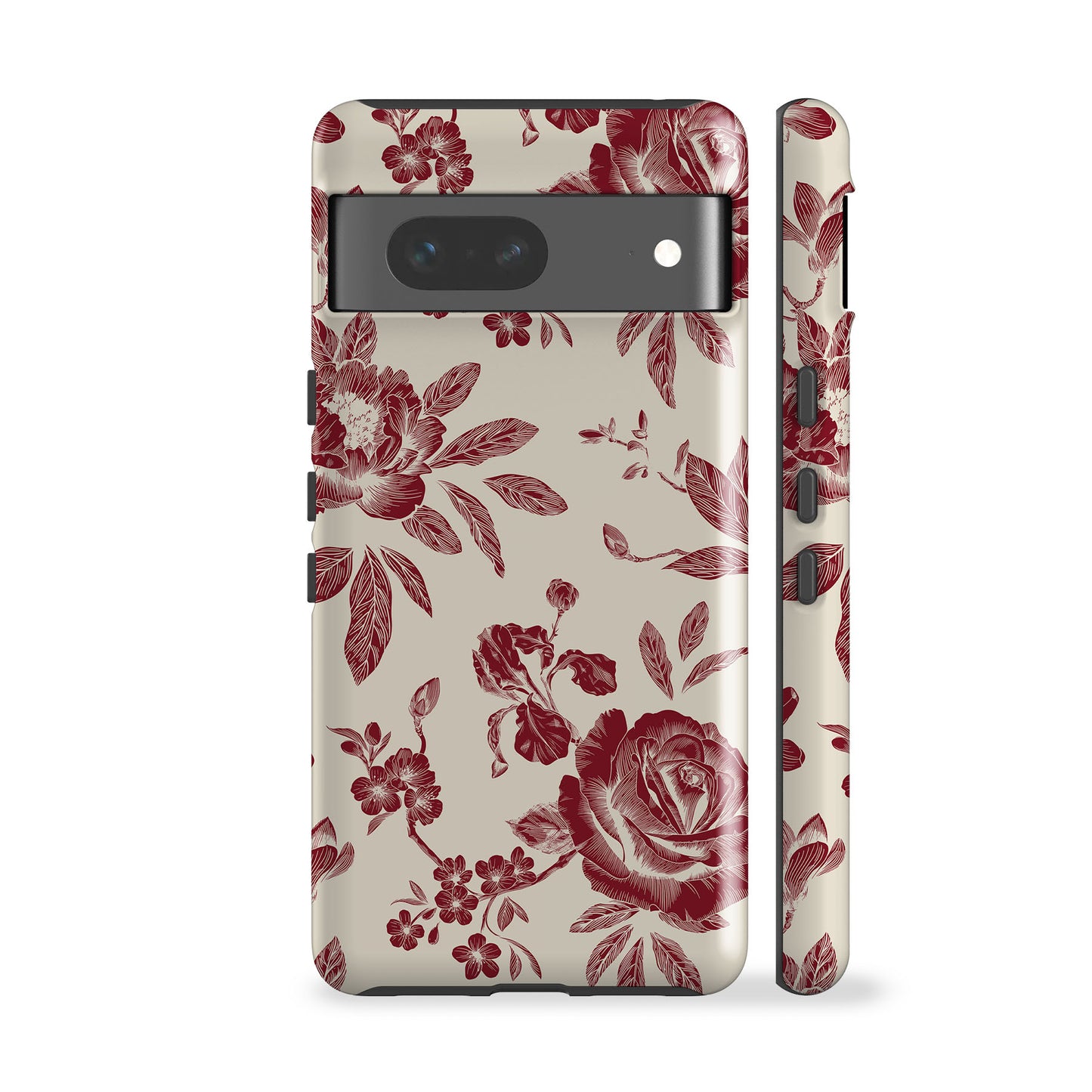 Jouy Maroon Flowers Phone Case