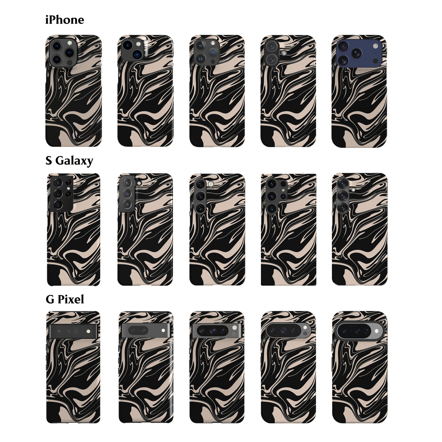 Juin Marble Black Phone Case