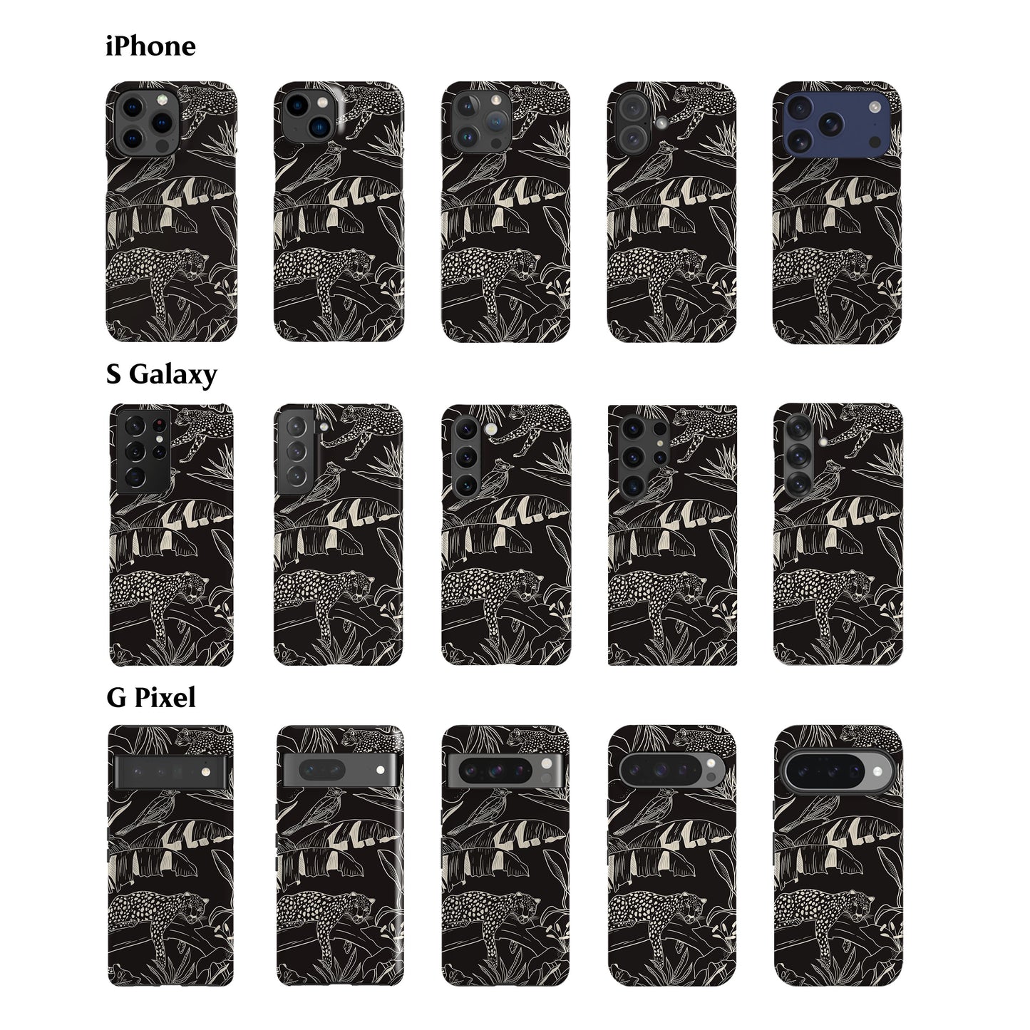 Jungle Jouy Black Phone Case
