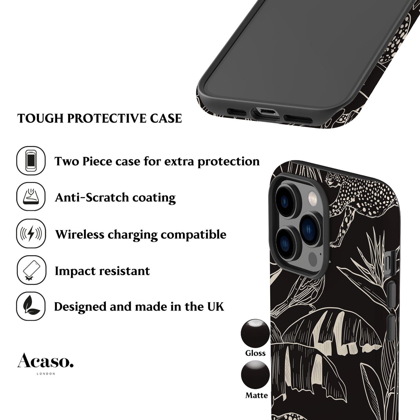 Jungle Jouy Black Phone Case