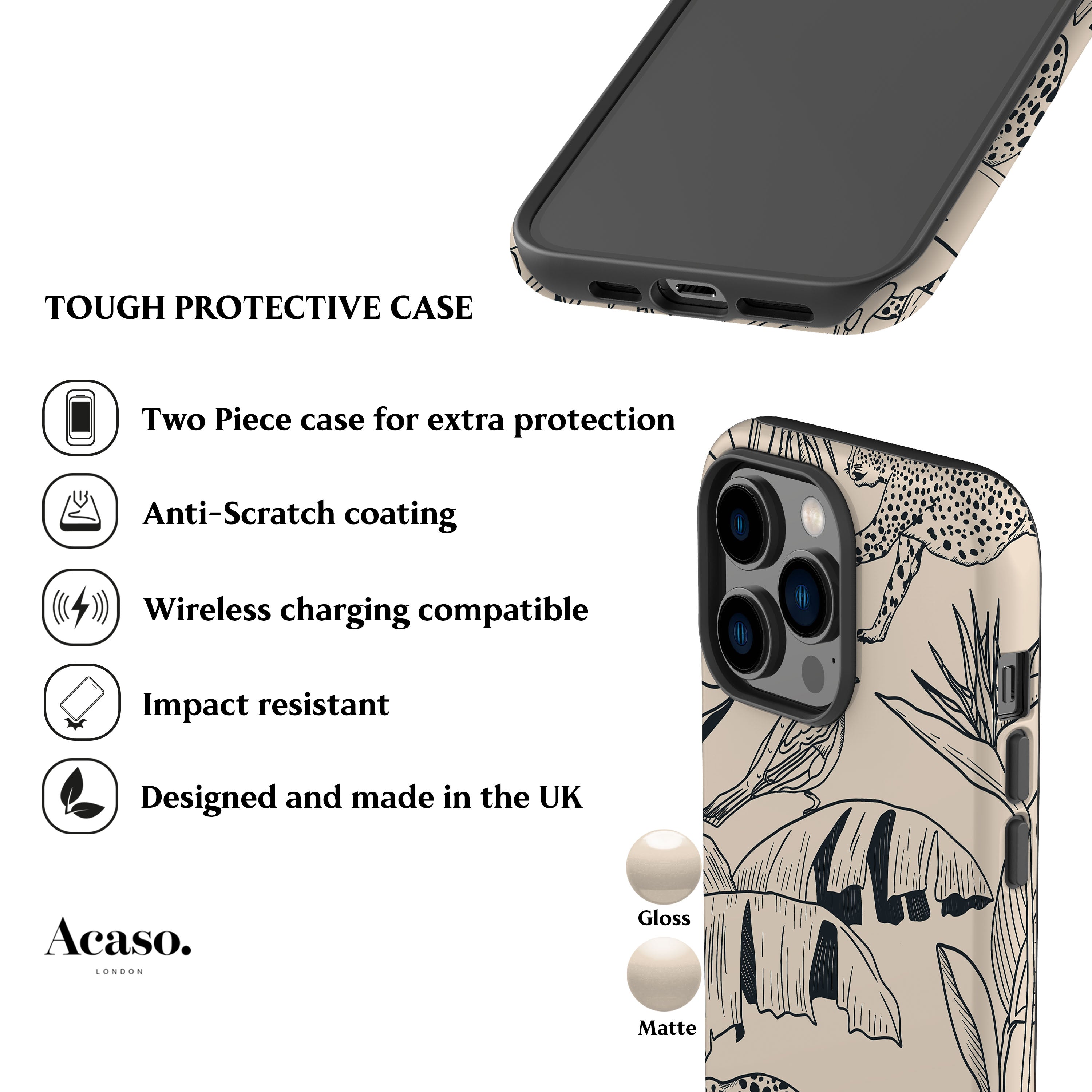 Jungle Jouy Cream Phone Case