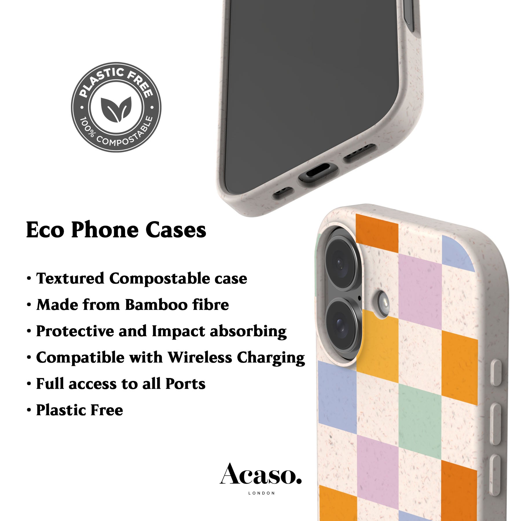 Colourful Checkers Eco-Friendly Phone Case