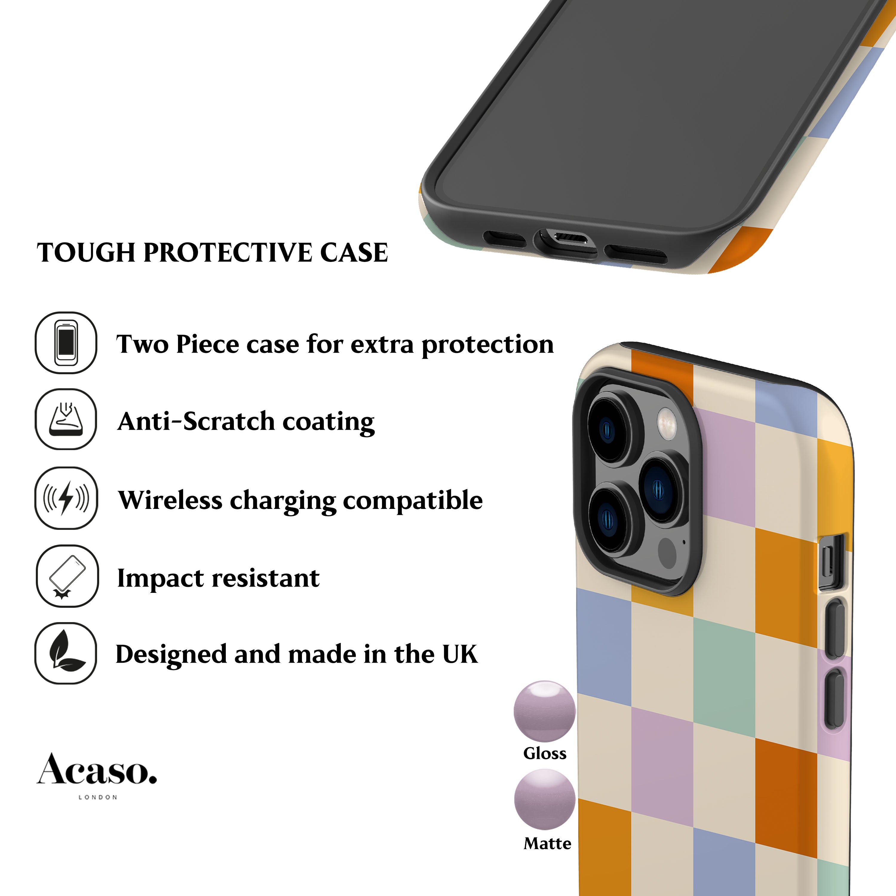 Aesthetic Checkers Phone Case