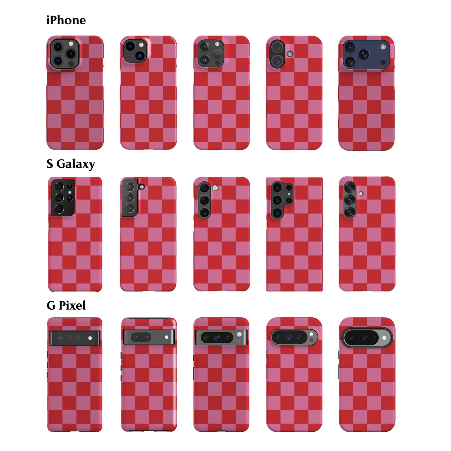 Aesthetic Pink Checkers Phone Case