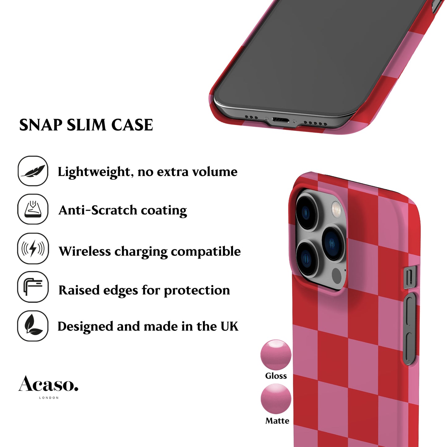 Aesthetic Pink Checkers Phone Case