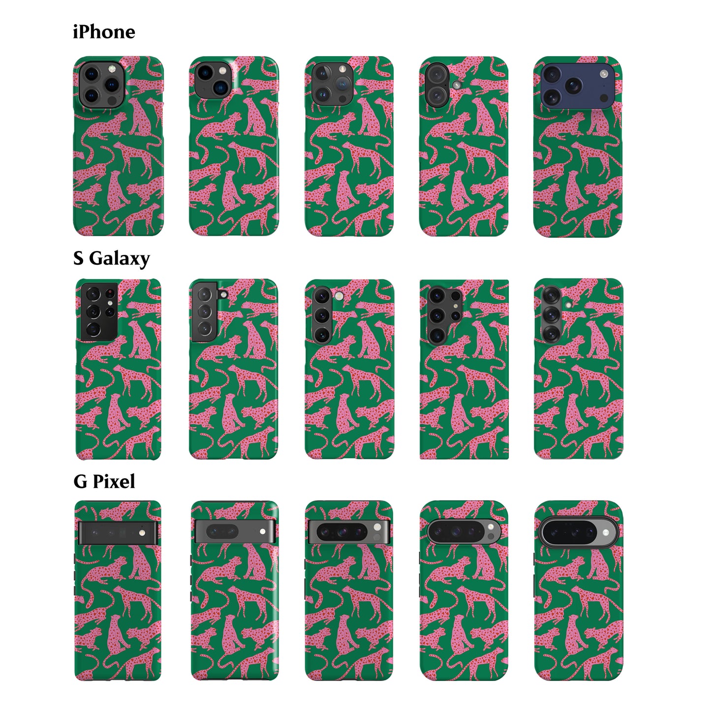 Green Hearted Cheetah Phone Case