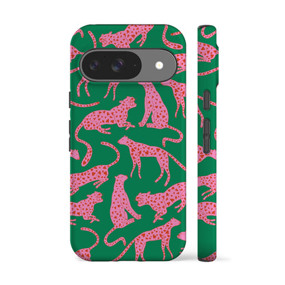 Green Hearted Cheetah Phone Case