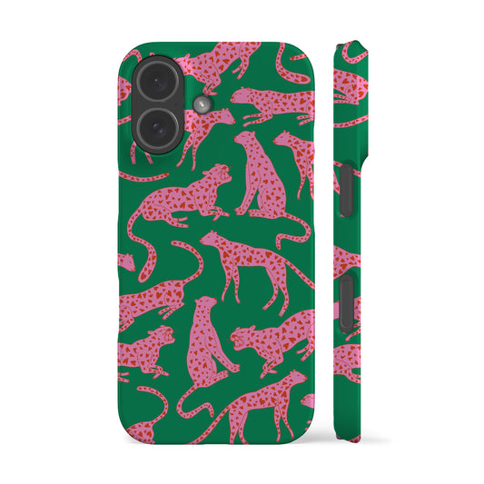Green Hearted Cheetah Phone Case