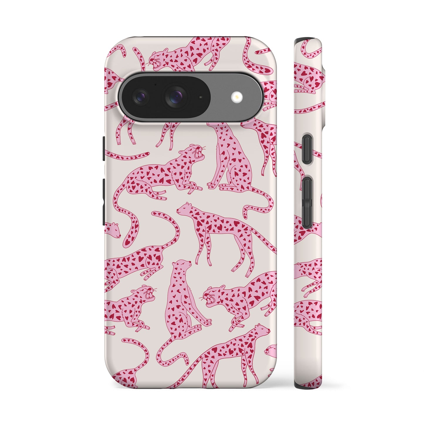 Pink Hearted Cheetah Phone Case