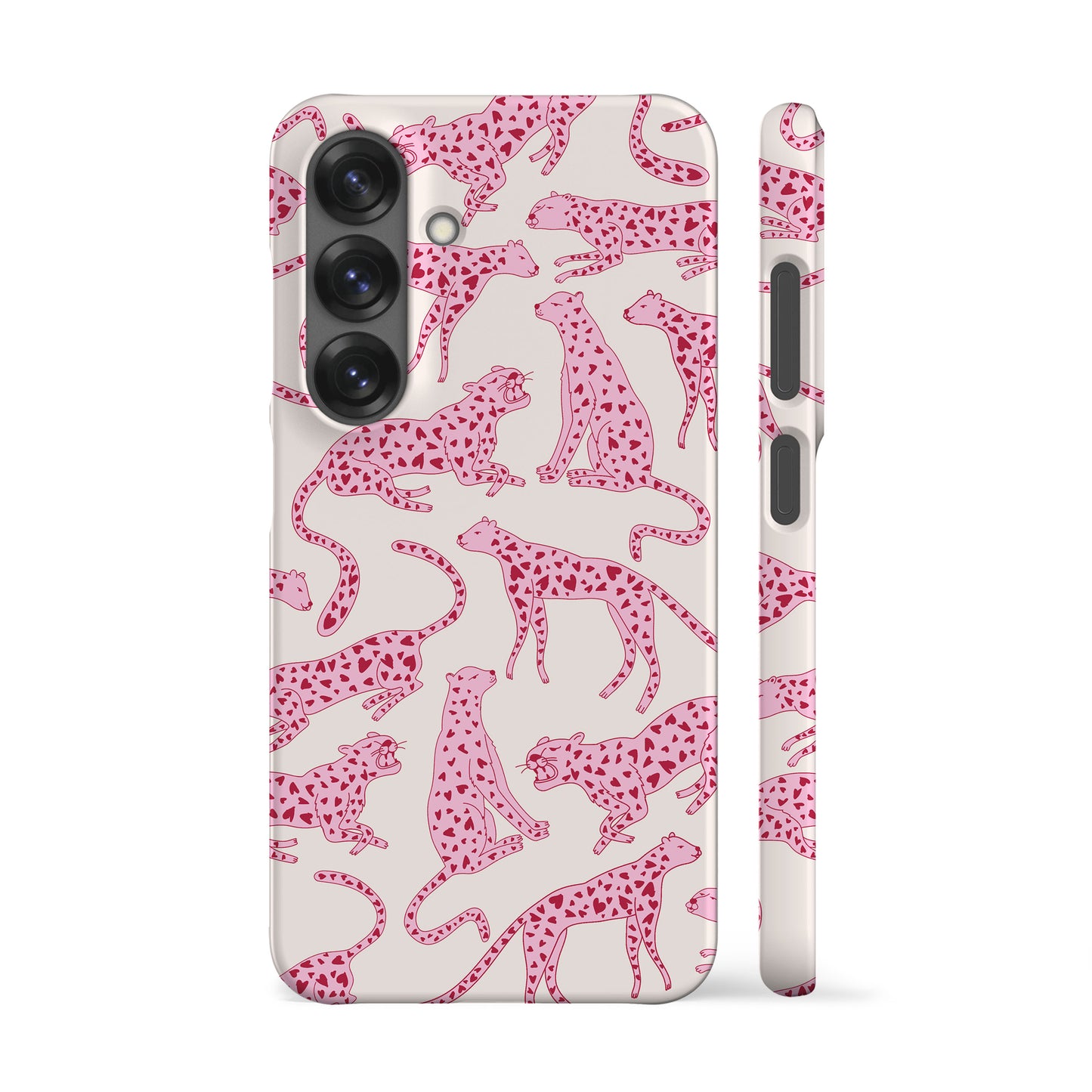 Pink Hearted Cheetah Phone Case