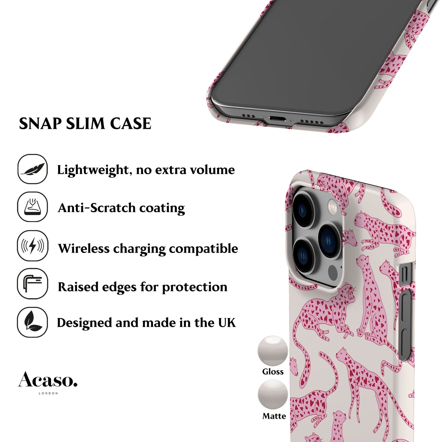 Pink Hearted Cheetah Phone Case