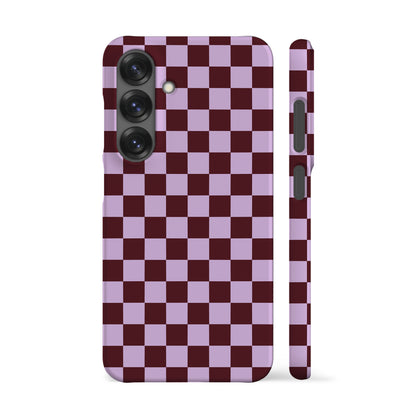 Lilac Maroon Checkered Phone Case