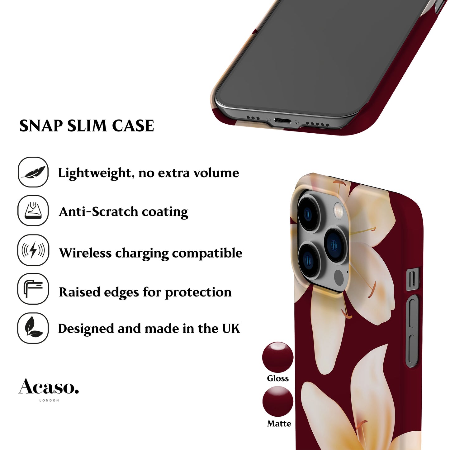 Lily Flower Maroon Phone Case