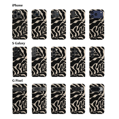 Abstract Black Leaf Phone Case