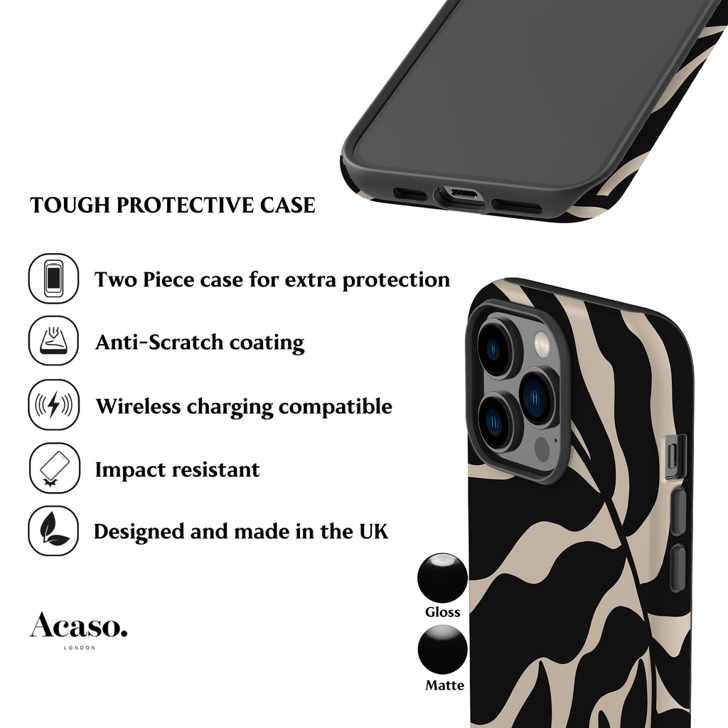 Abstract Black Leaf Phone Case
