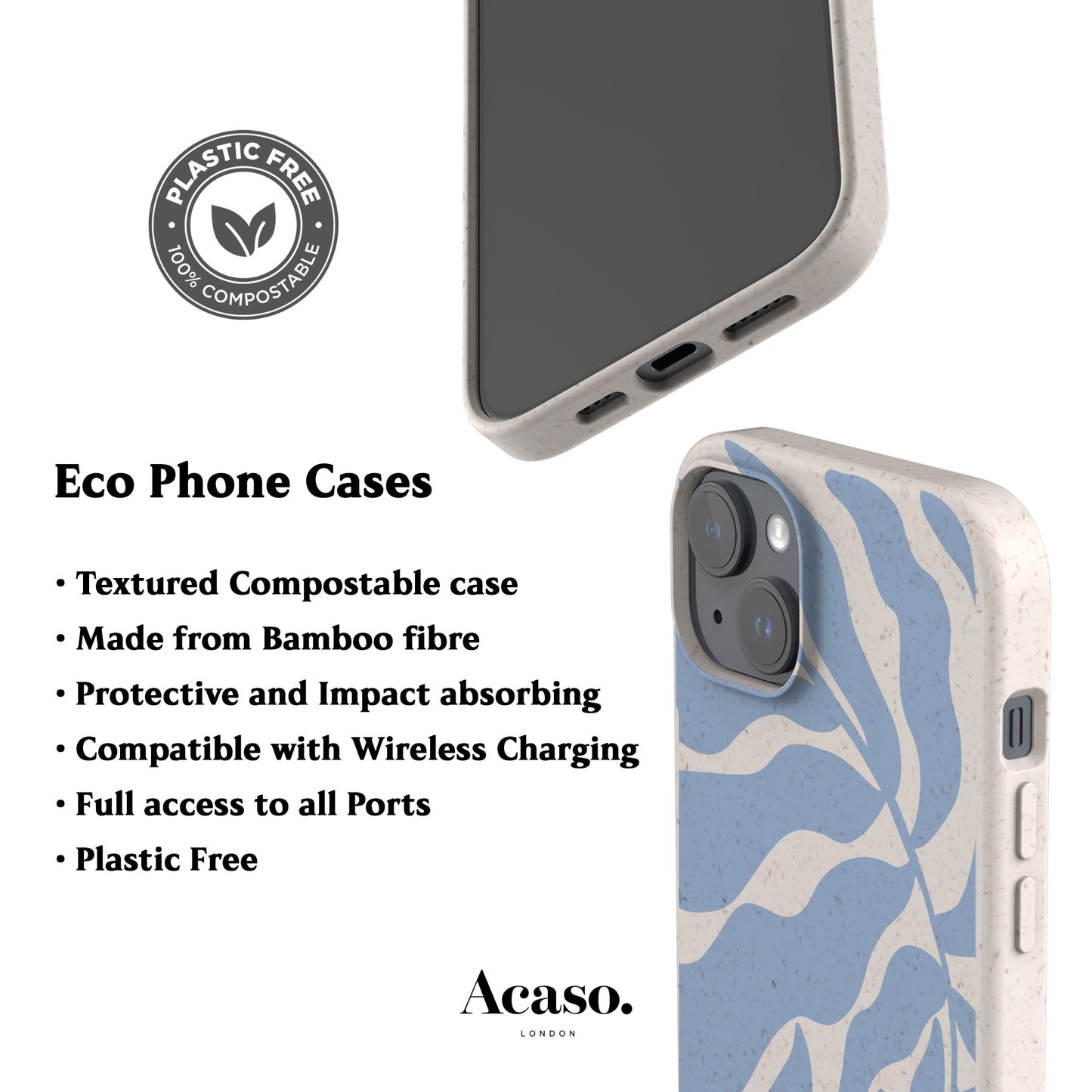 Blue Leafy Eco-Friendly Phone Case