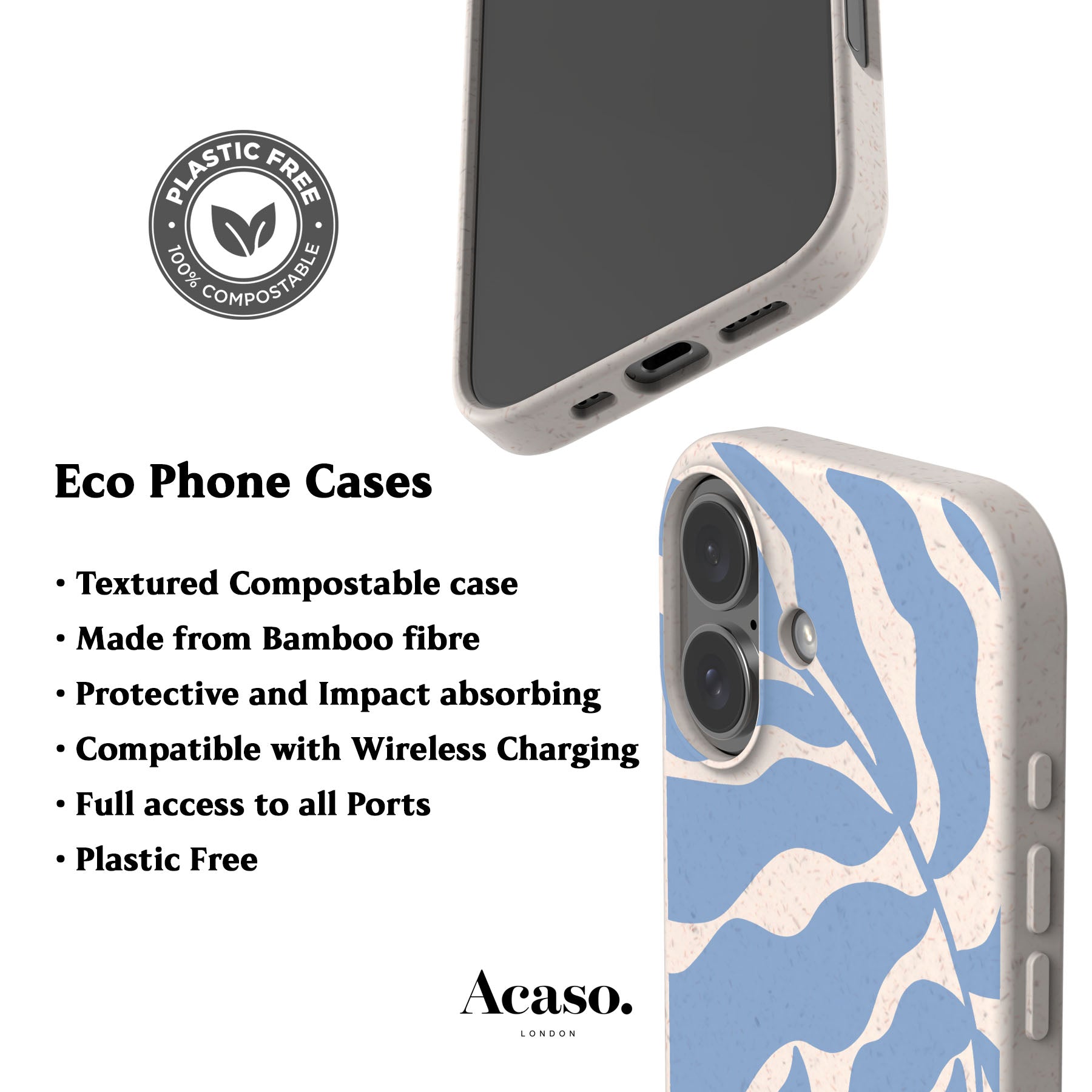 Blue Leafy Eco-Friendly Phone Case