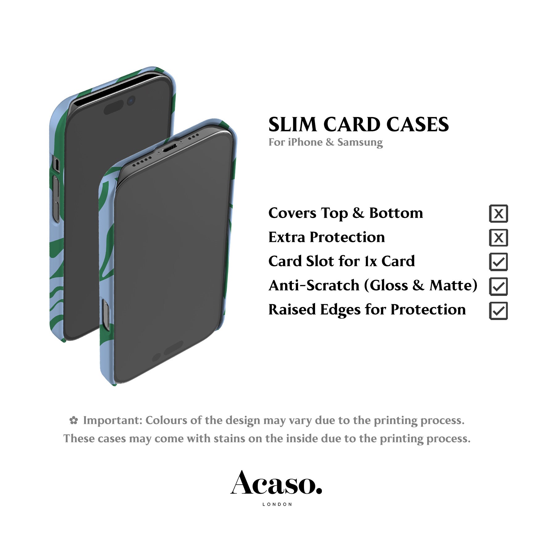Blue Leafy Card Case