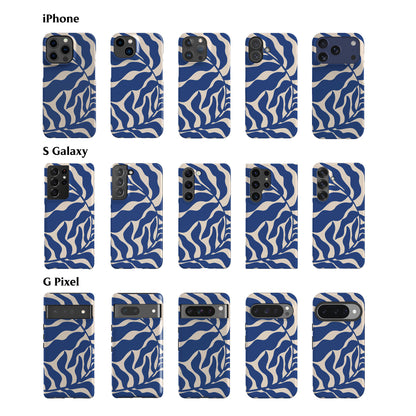 Abstract Blue Leaf Phone Case