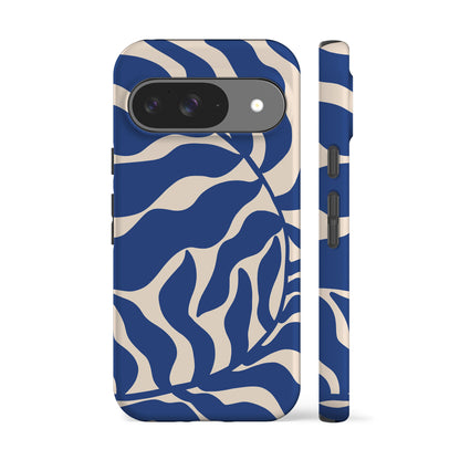 Abstract Blue Leaf Phone Case