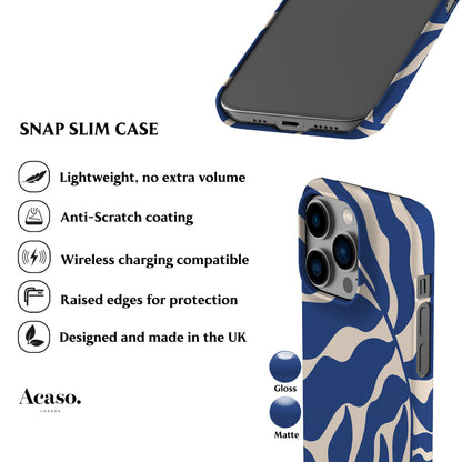 Abstract Blue Leaf Phone Case