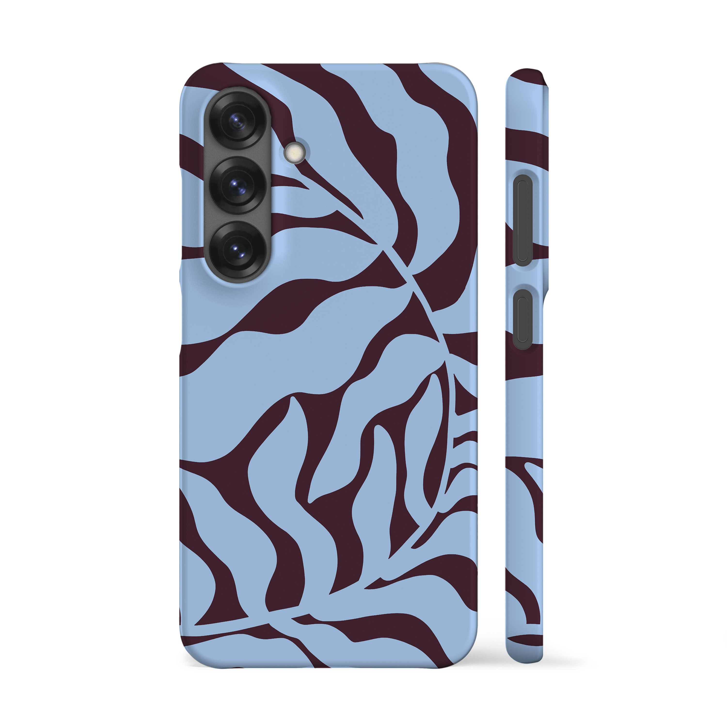 Blue Plum Abstract Leaf Phone Case