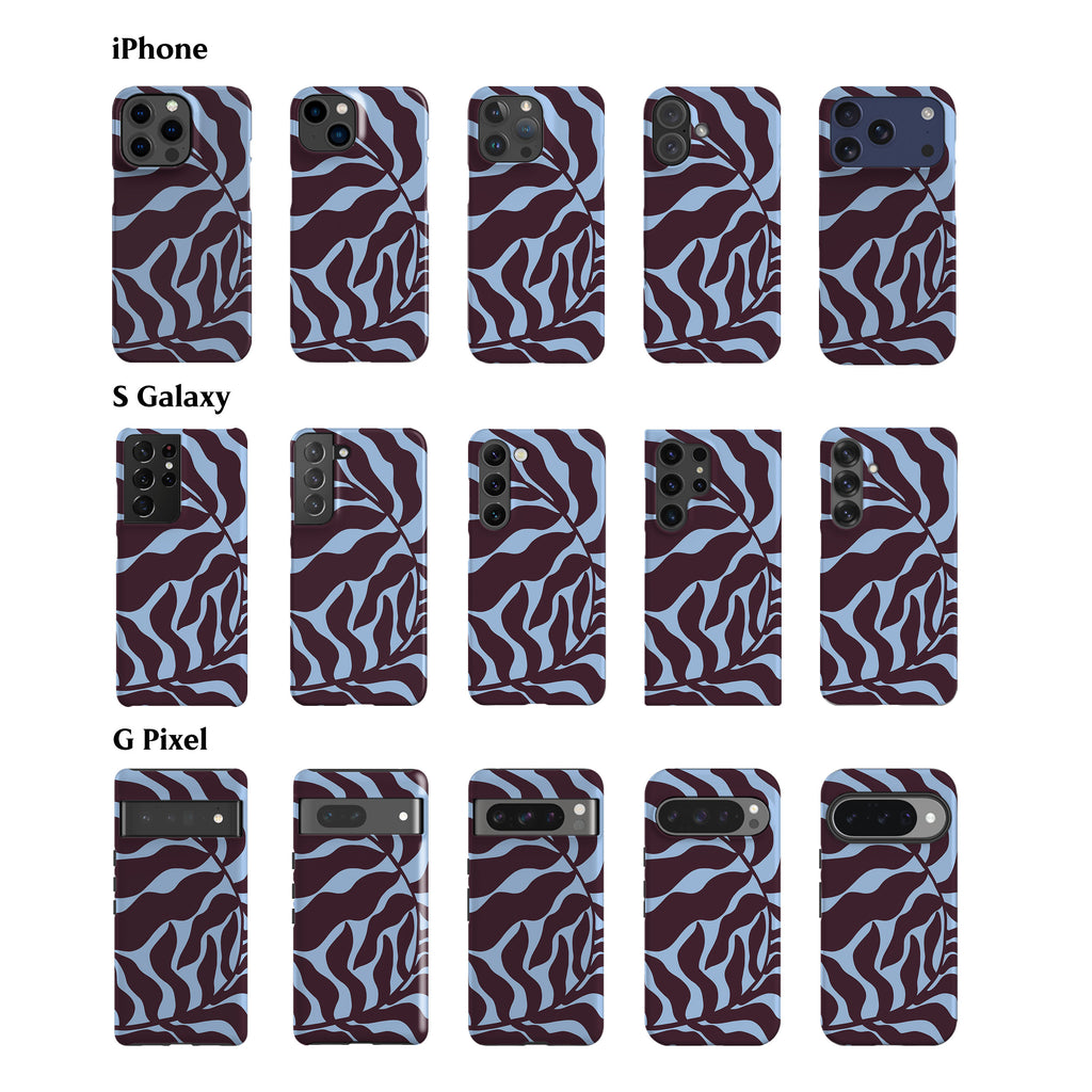 Dark Puple Abstract Leaf Phone Case