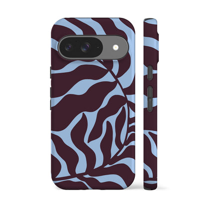 Dark Puple Abstract Leaf Phone Case