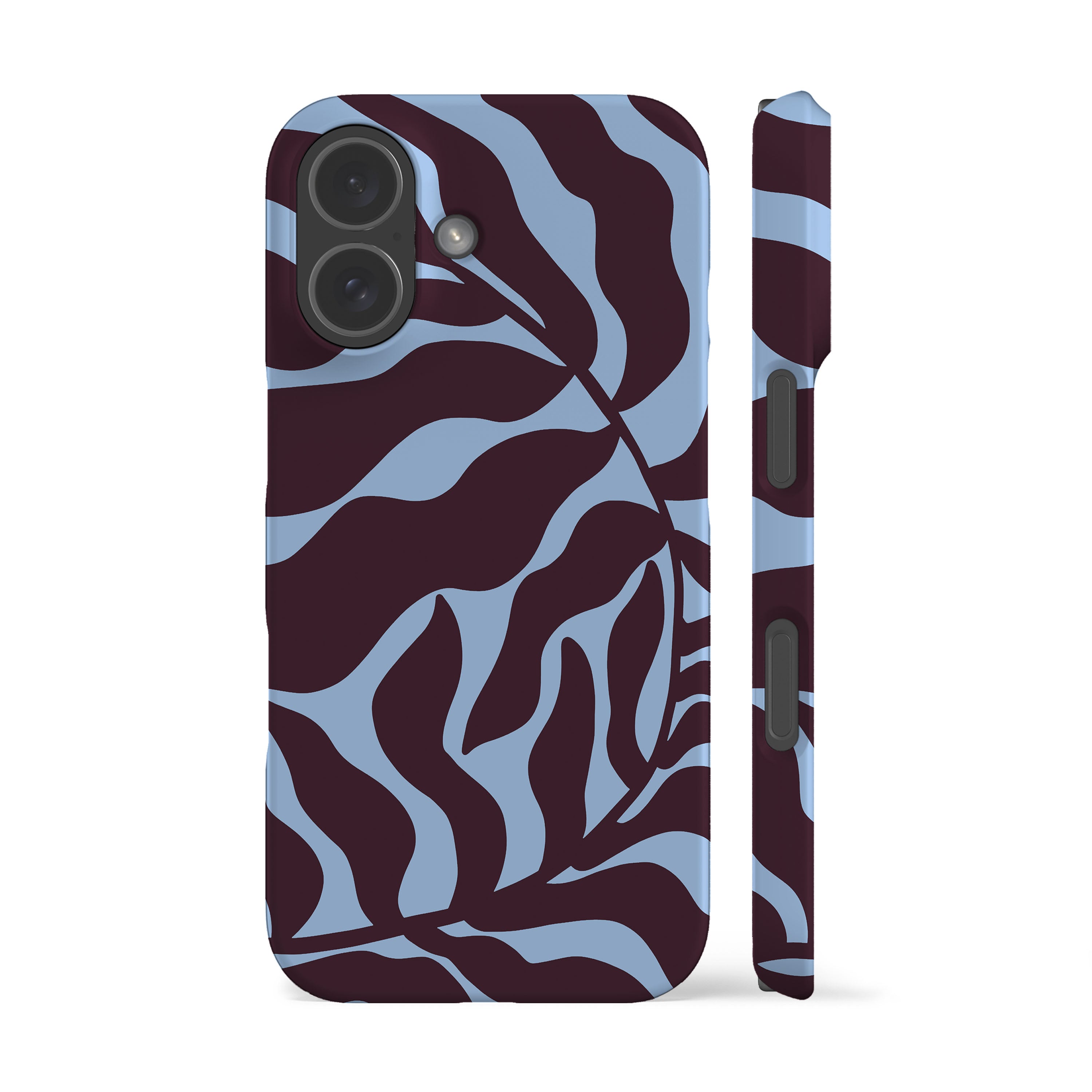 Dark Puple Abstract Leaf Phone Case