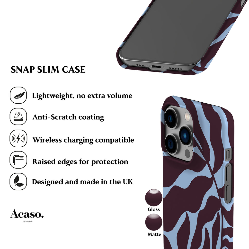 Dark Puple Abstract Leaf Phone Case