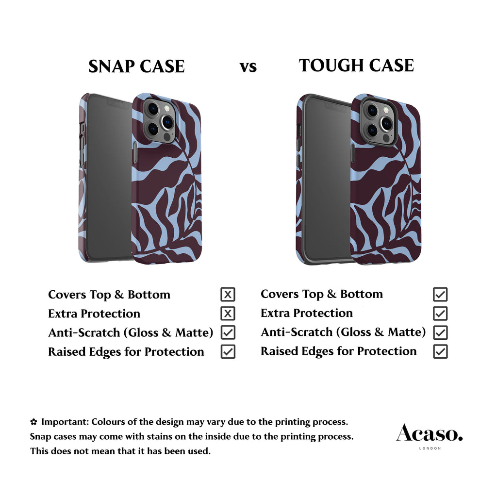 Dark Puple Abstract Leaf Phone Case