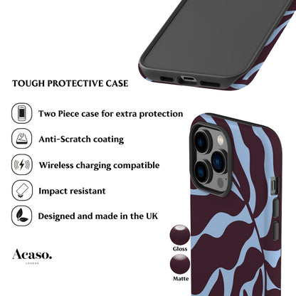 Dark Puple Abstract Leaf Phone Case