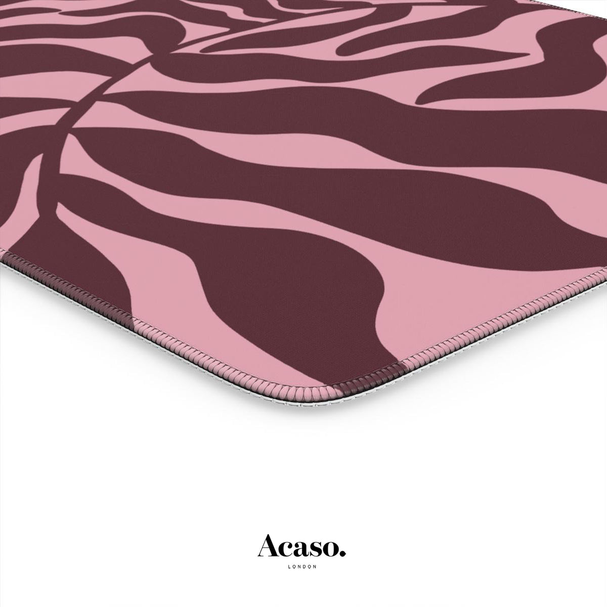 Abstract Maroon Leaf Desk Mat