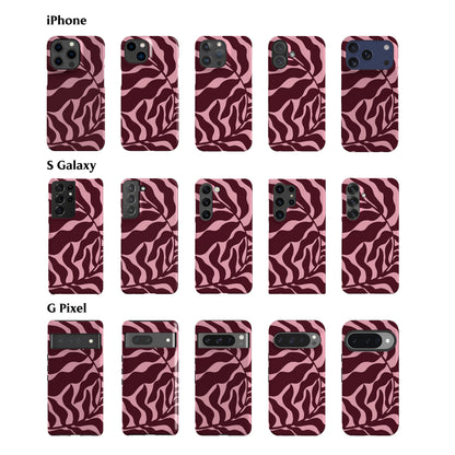 Abstract Burgundy Leaf Phone Case