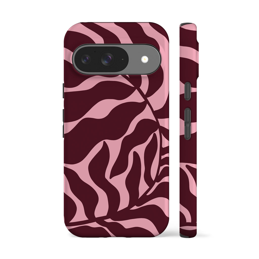 Abstract Burgundy Leaf Phone Case