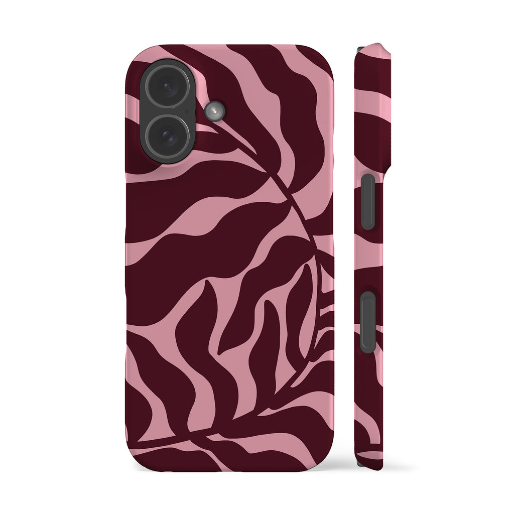 Abstract Burgundy Leaf Phone Case