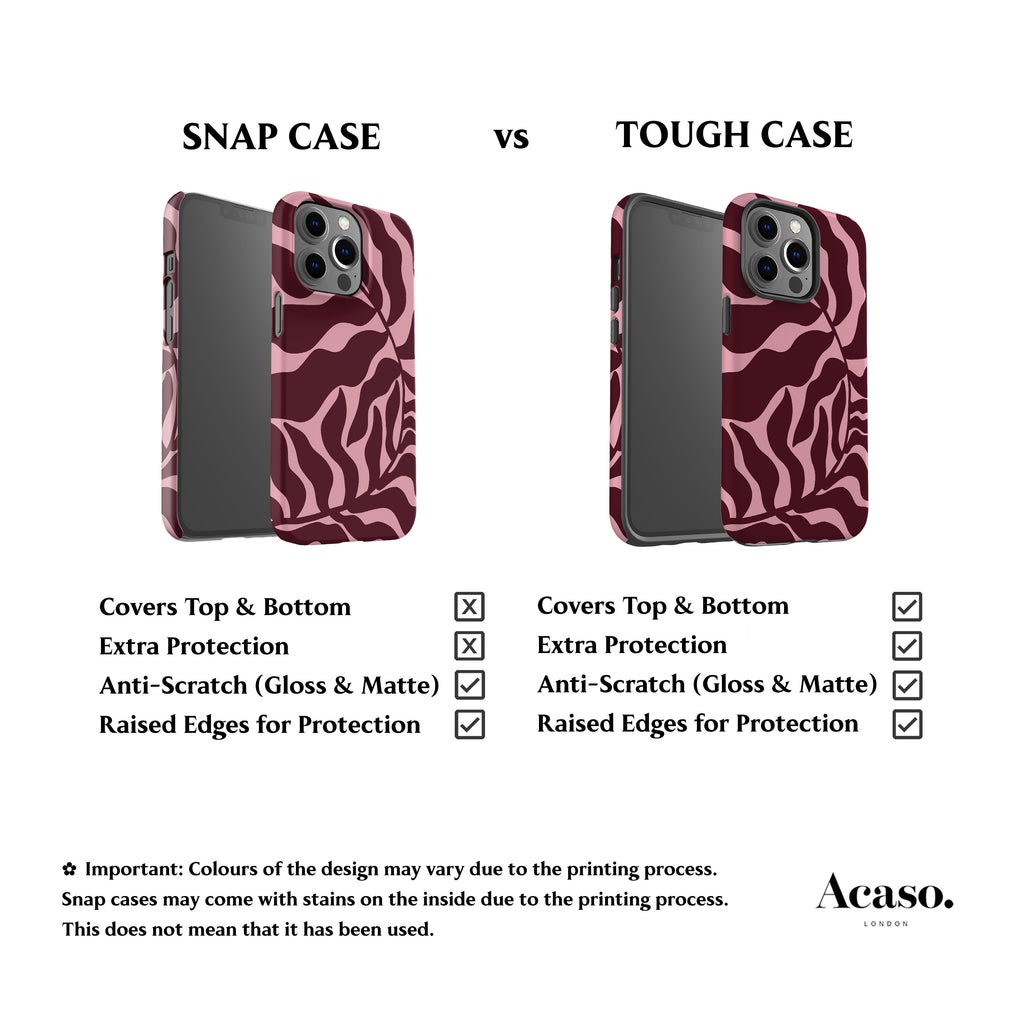 Abstract Burgundy Leaf Phone Case