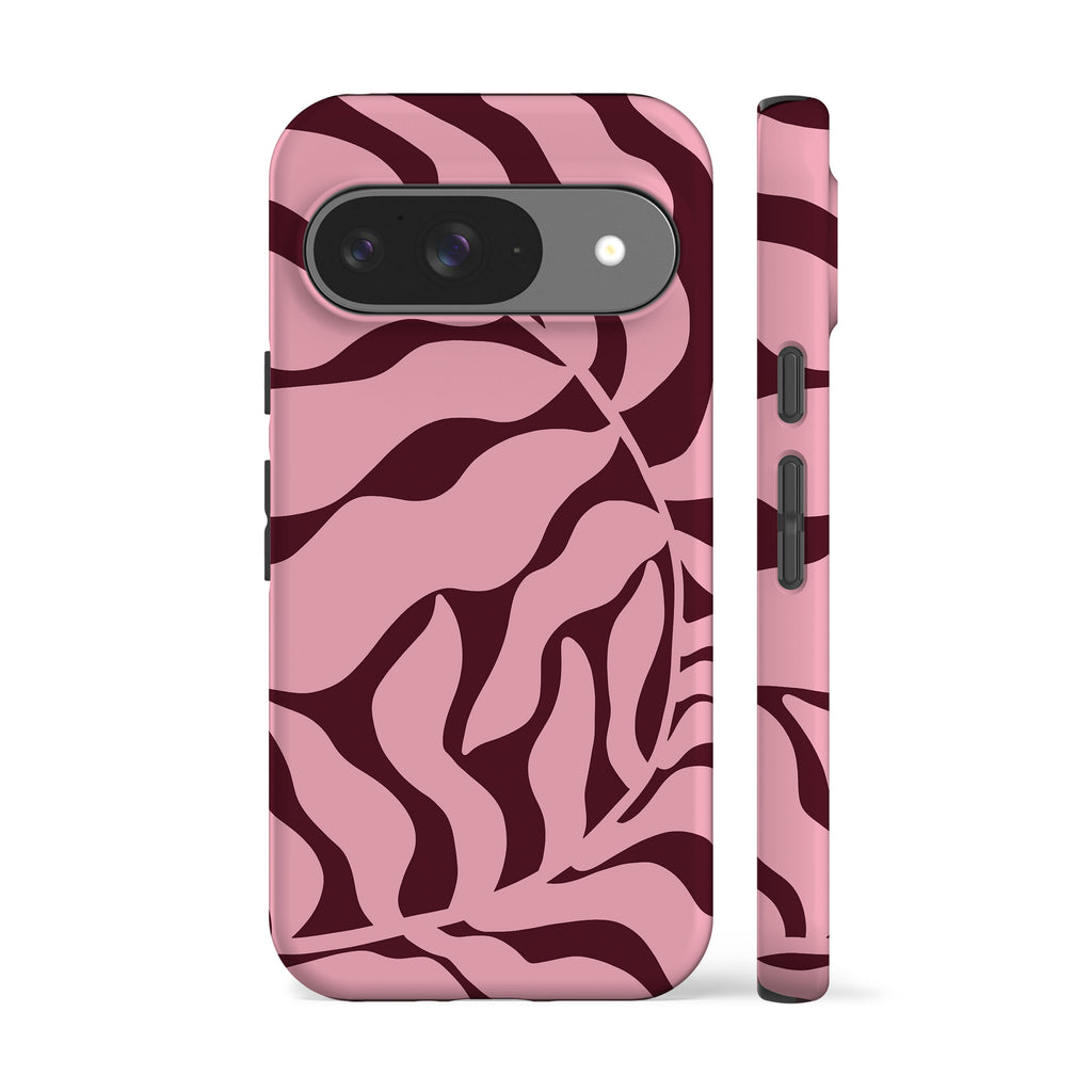 Abstract Pink Maroon Leaf Phone Case