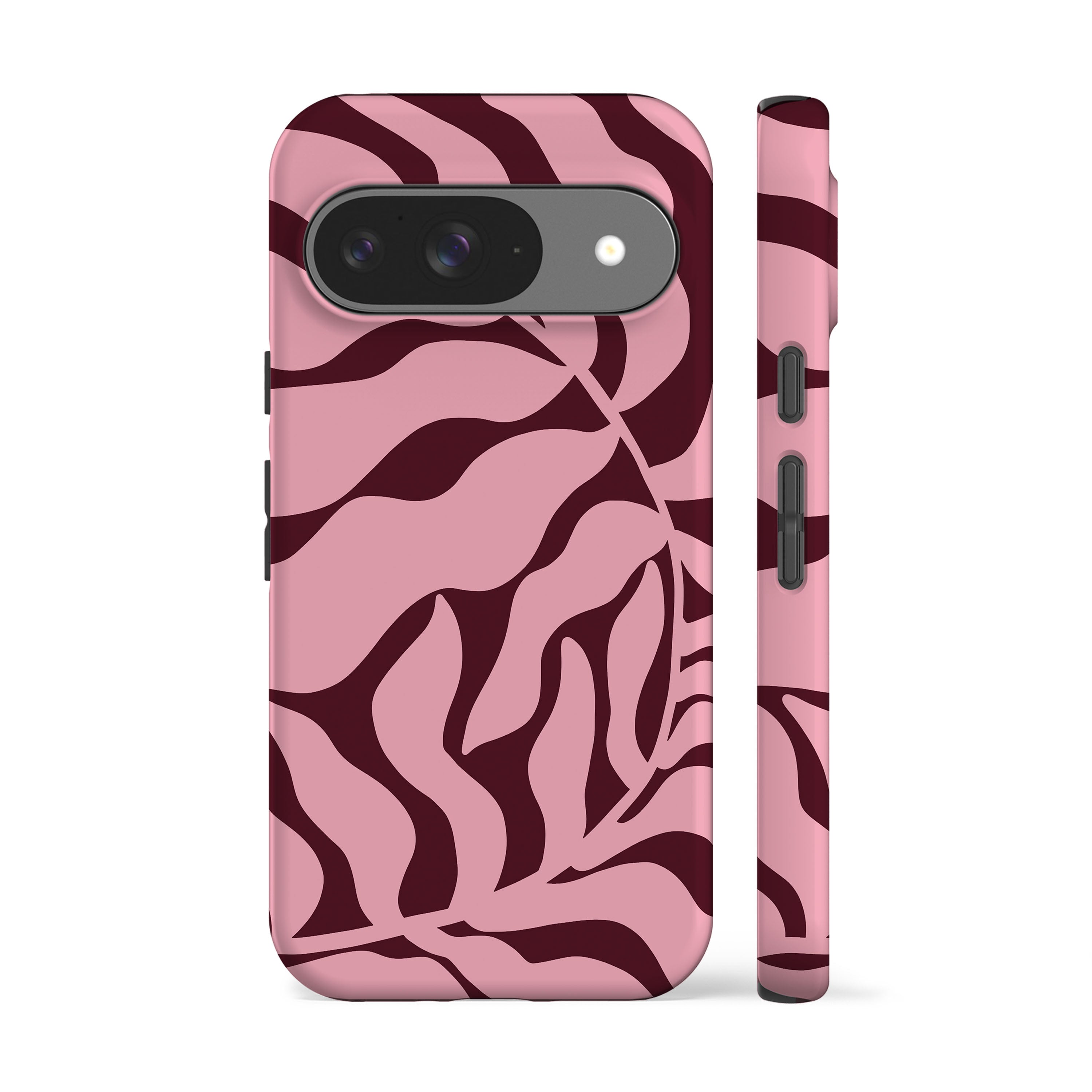 Abstract Pink Maroon Leaf Phone Case