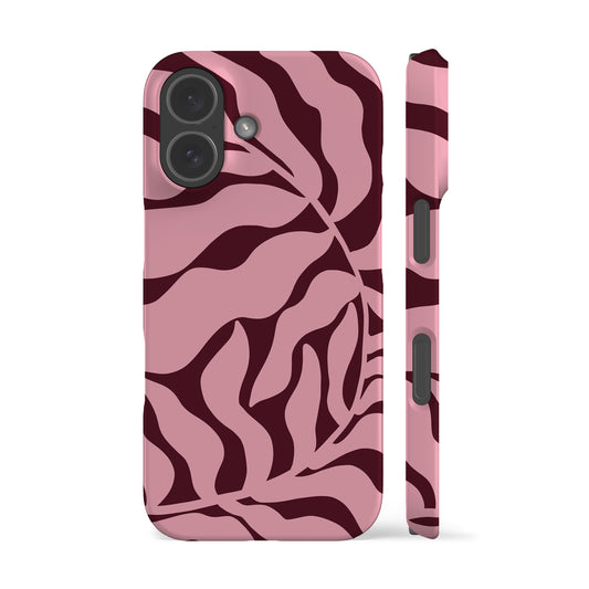 Abstract Pink Maroon Leaf Phone Case