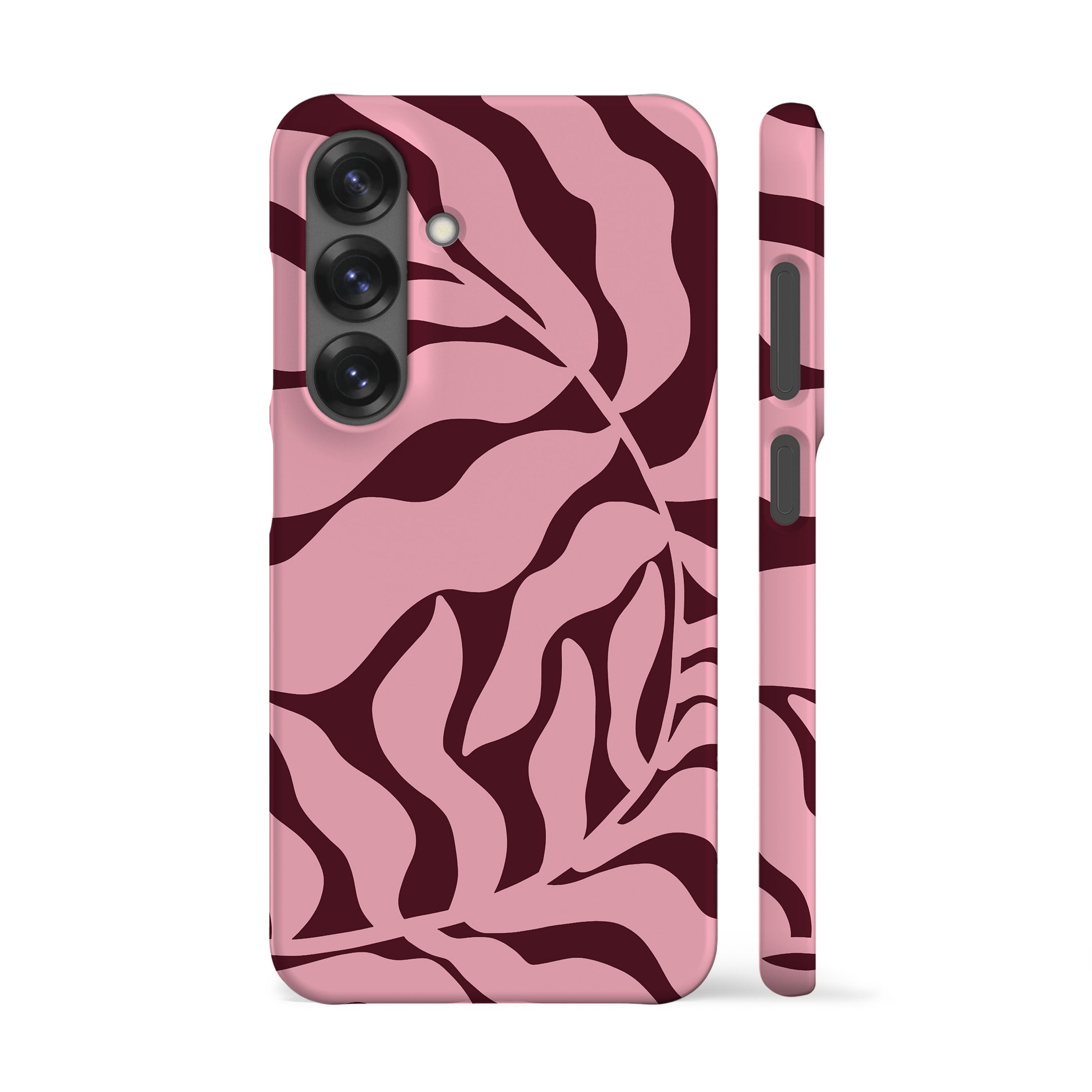 Abstract Pink Maroon Leaf Phone Case