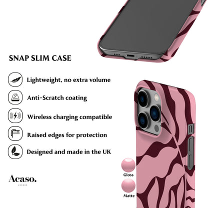 Abstract Pink Maroon Leaf Phone Case