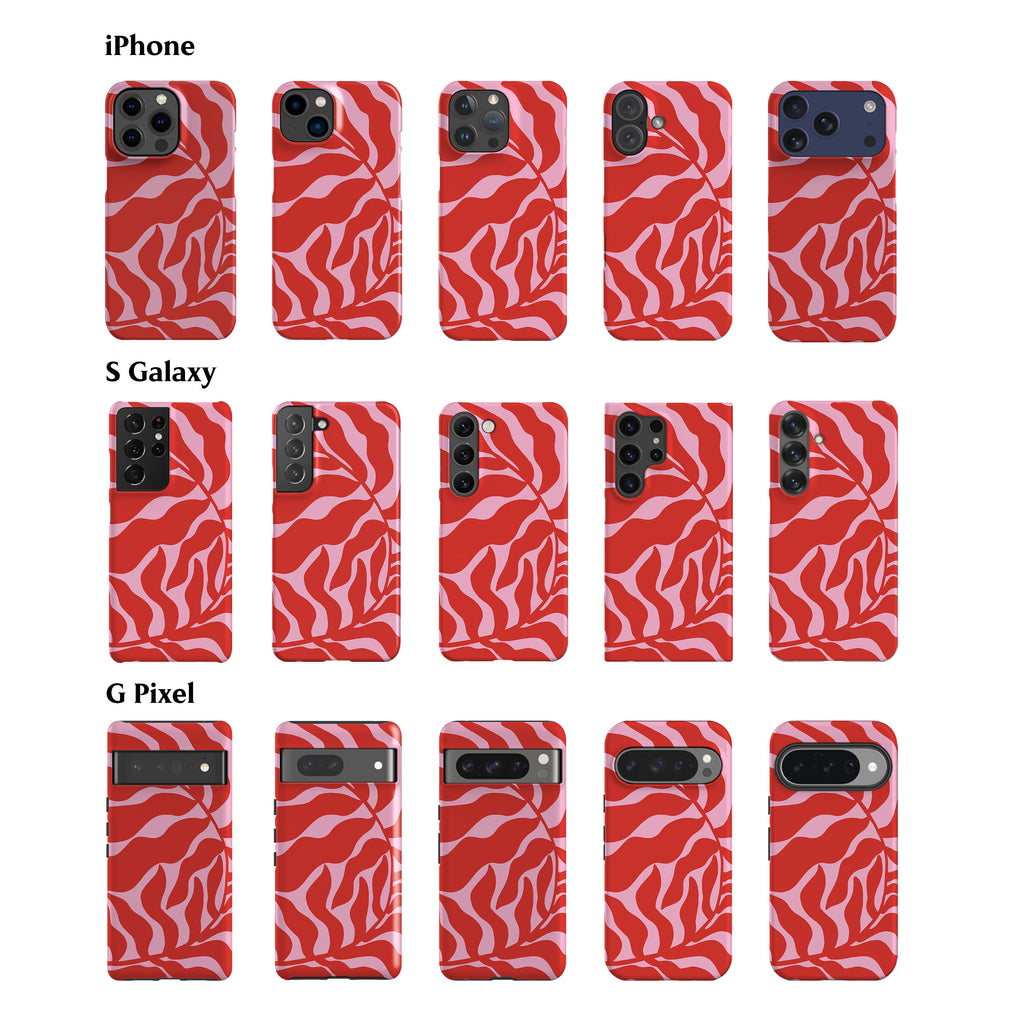 Abstract Pink Leaf Phone Case