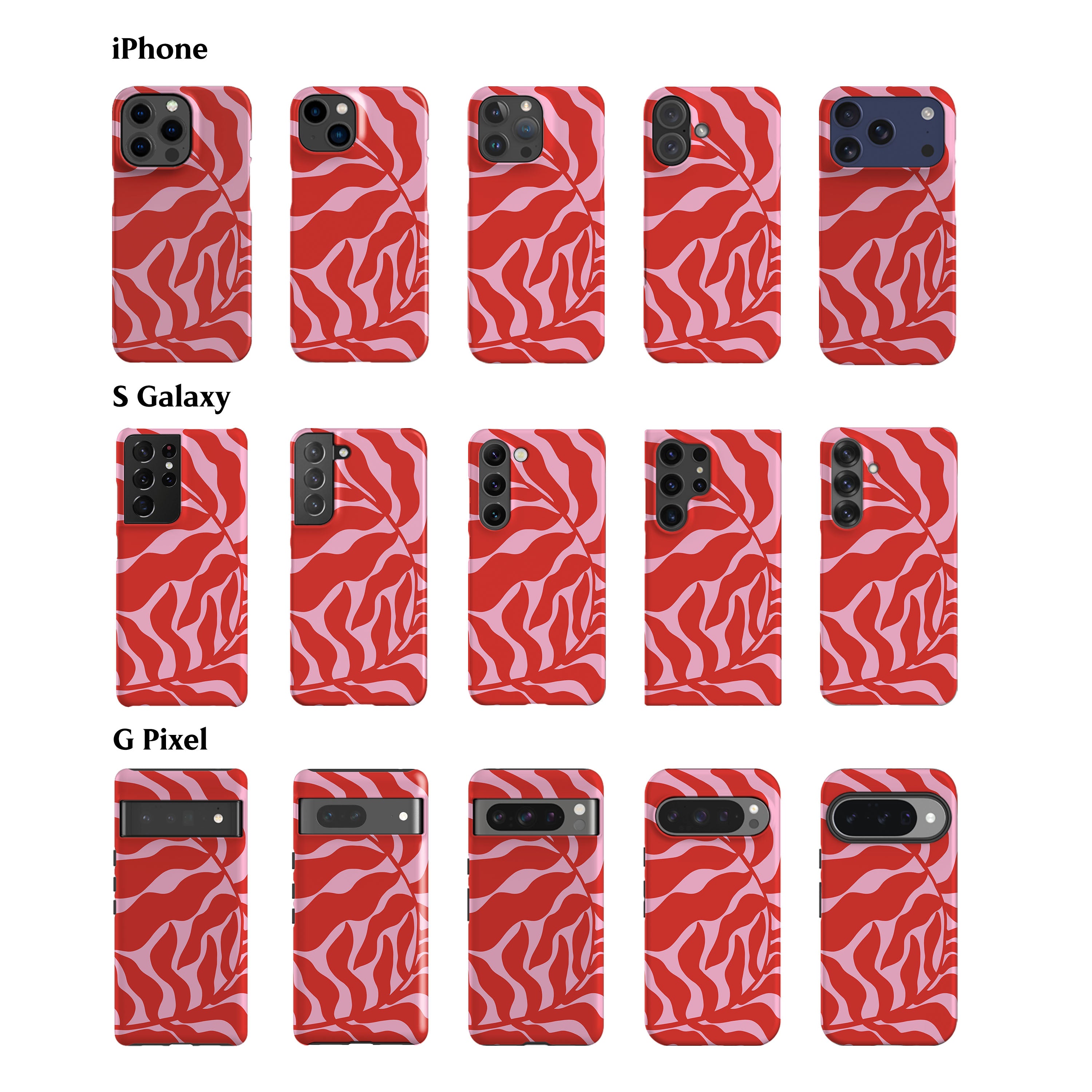 Abstract Pink Leaf Phone Case
