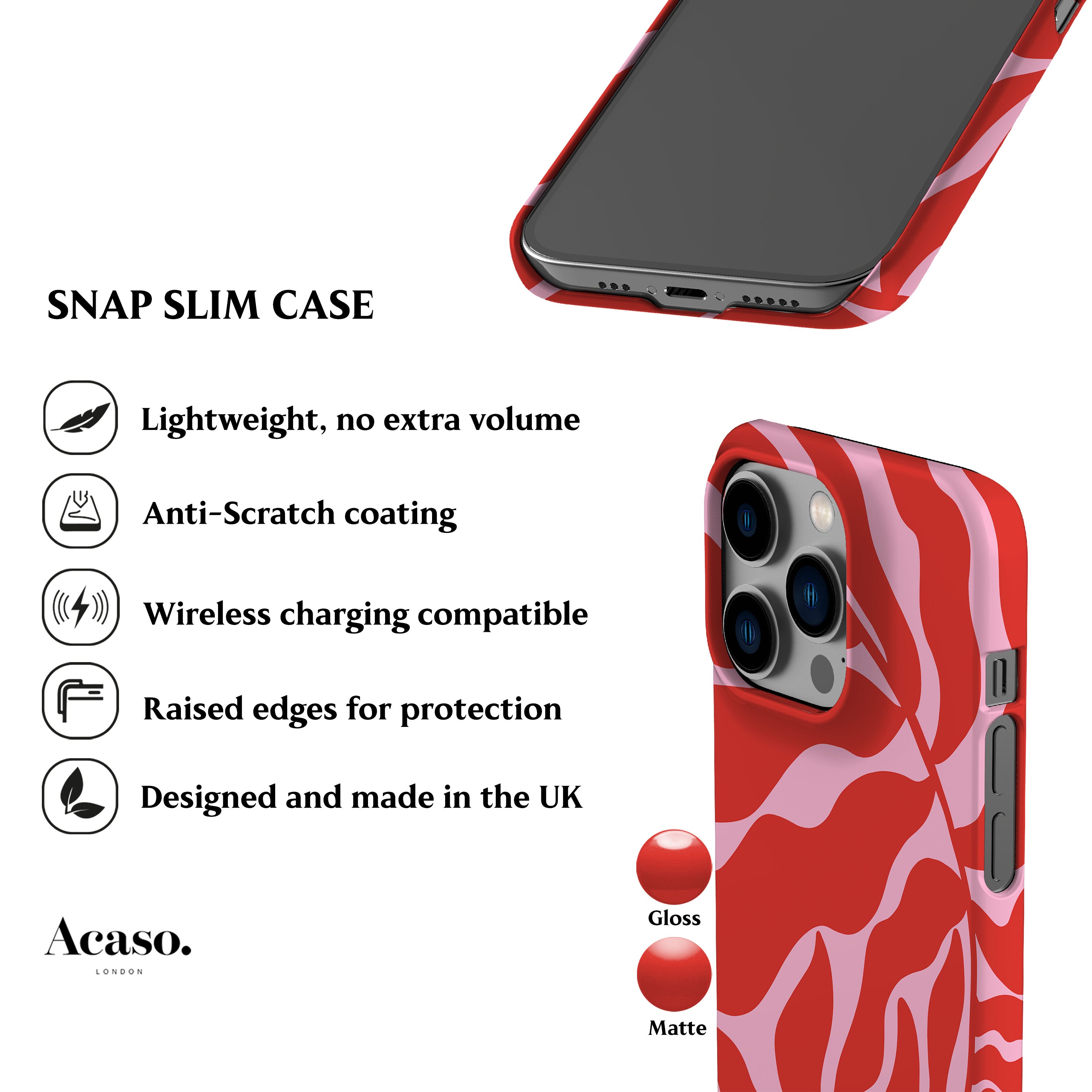 Abstract Pink Leaf Phone Case