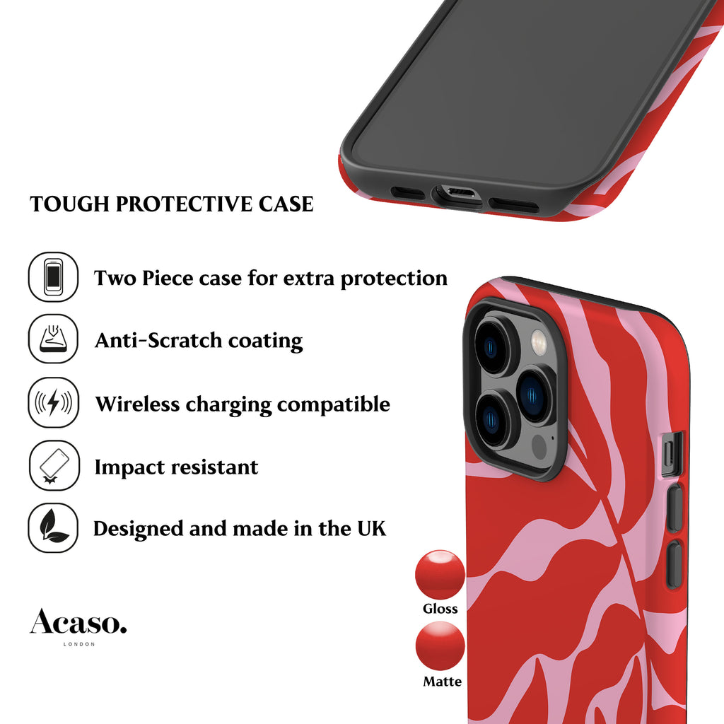 Abstract Pink Leaf Phone Case