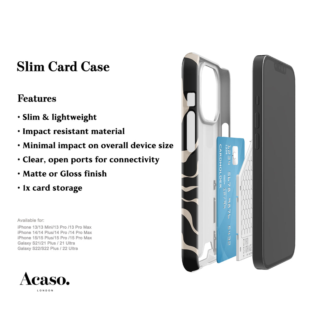 Organic Black Leaf Card Case